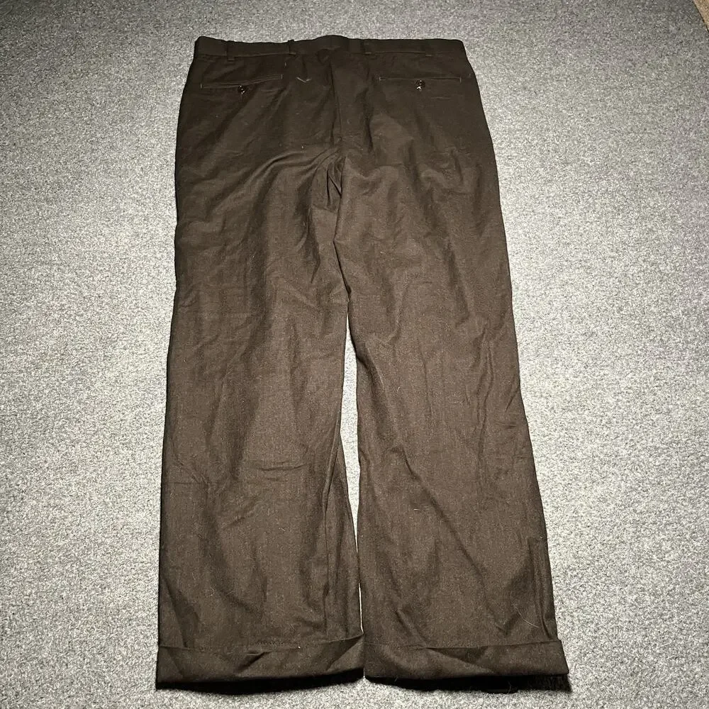 Brooks Brothers Pants Mens 35x28 Wool Brown Dress Pleated Cuffed Canada